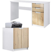 BÜROMÖBELSET Paris Eiche Natur - Eichefarben, Holzwerkstoff (60/180/76cm) - Vladon