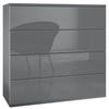 KOMMODE Pavos Grau Hochglanz - Grau, Holzwerkstoff (76/76/35cm) - Vladon