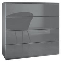 KOMMODE Pavos Grau Hochglanz - Grau, Holzwerkstoff (76/76/35cm) - Vladon