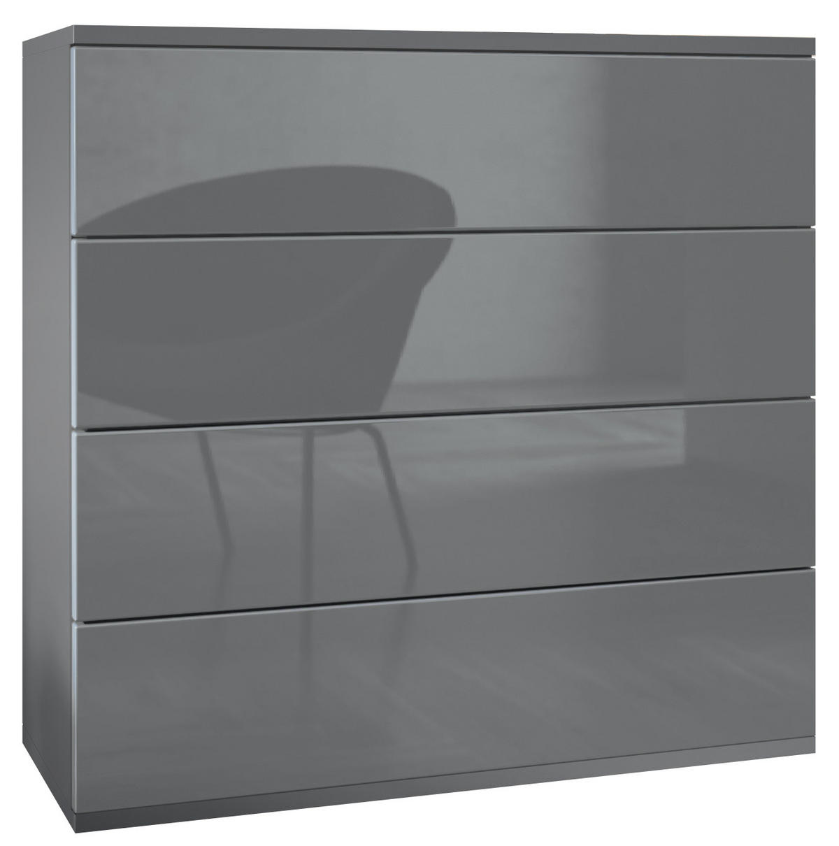 KOMMODE Pavos Grau Hochglanz - Grau, Holzwerkstoff (76/76/35cm) - Vladon