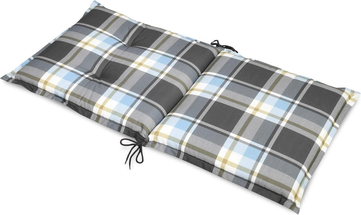 NIEDERLEHNERAUFLAGE Sunny BK 100x50x6cm Blau Kariert (2tlg) - Blau, Textil (50/6/100cm) - Beautissu 