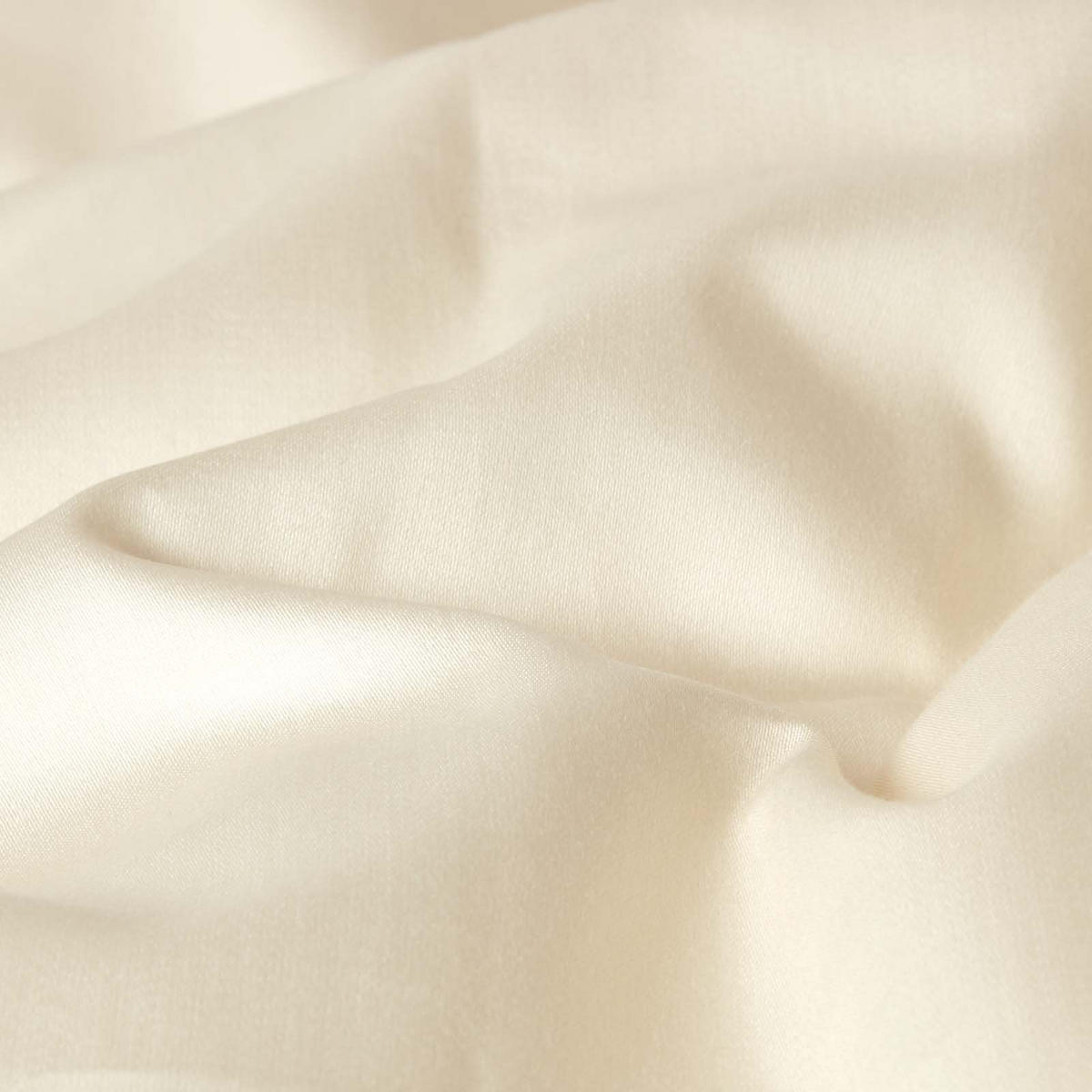 SATIN-BETTLAKEN ohne Gummizug, Bio-Baumwolle, Fadendichte 400 - Creme, Textil (270/300cm) - Homescapes