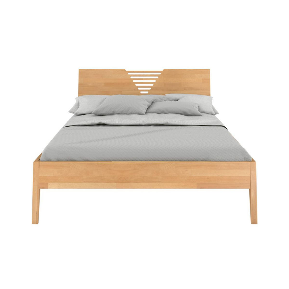 MASSIVHOLZBETT Wolomin in Naturfarben, Buche-lackiert, 180x200 - Buchefarben, Holz/Buchenholz (180/200cm) - Visby
