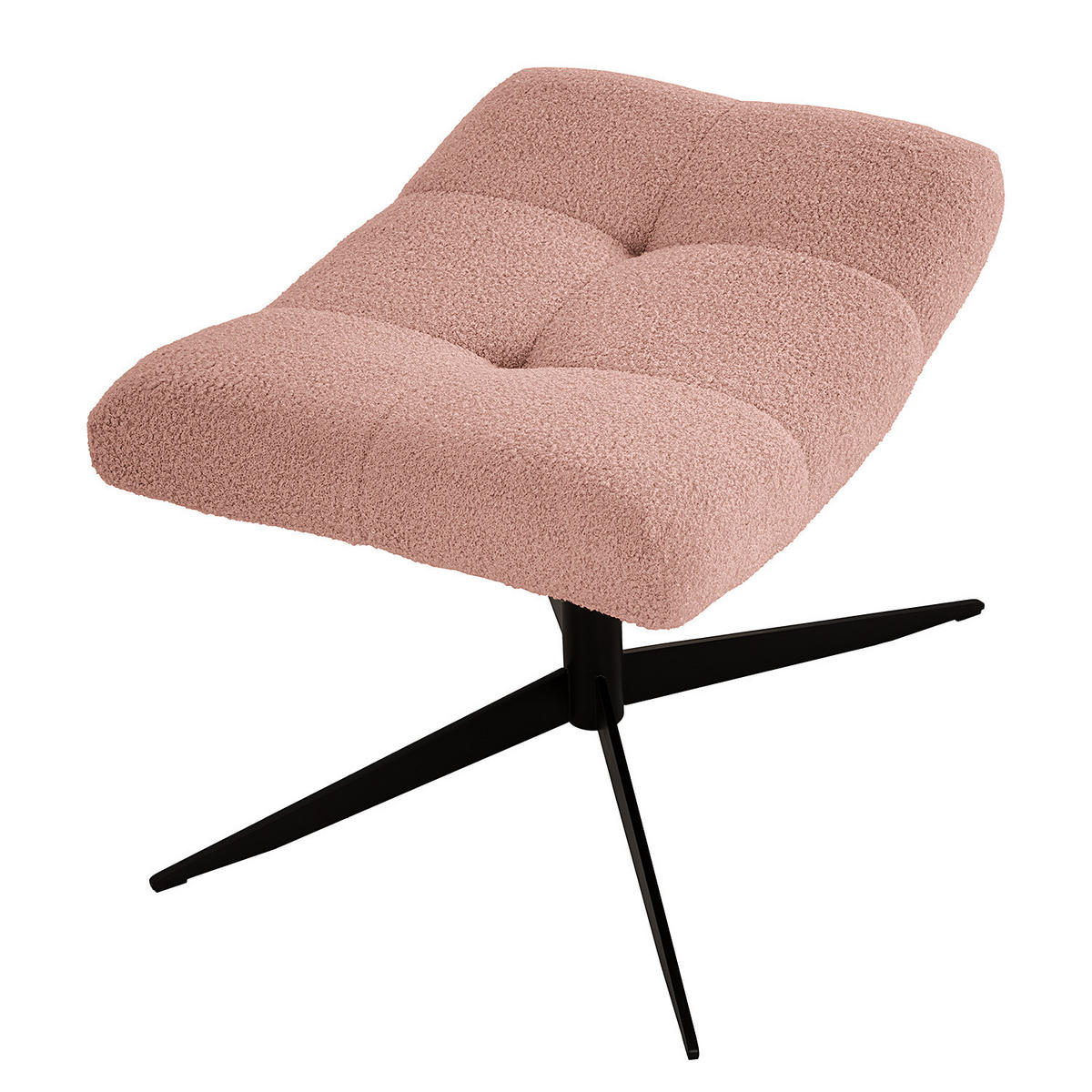 POLSTERHOCKER - Schwarz/Rosa, Textil/Metall (67/47/50cm) - home24