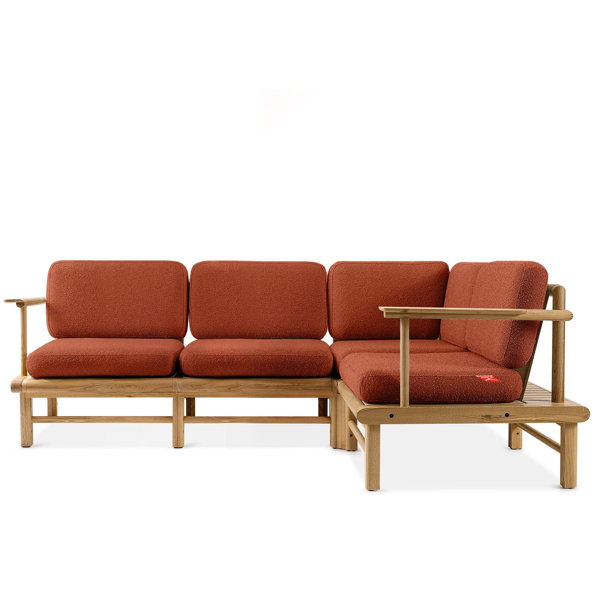LOUNGESOFA ATREDA rechts - Orange, Holz/Textil (230/74/160cm) - KONSIMO®