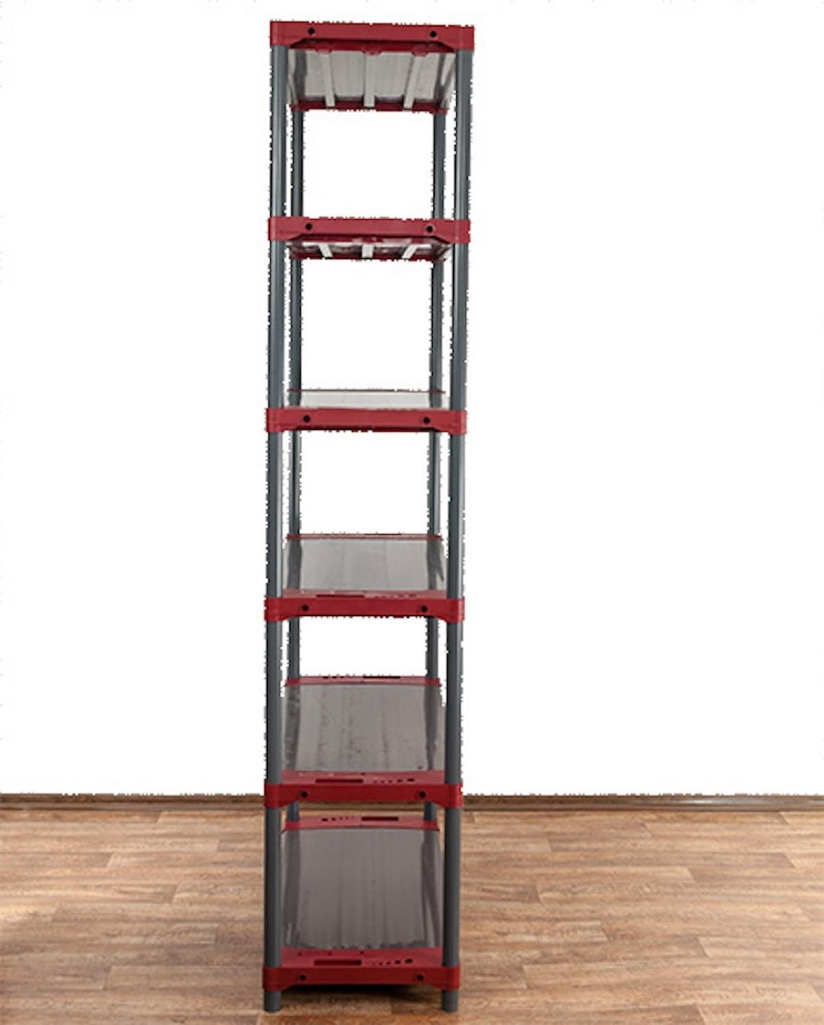 KUNSTSTOFFREGAL BIG GREY BEAR Extra-Tall 220x110x46cm Fachlast 160kg Grau-Rot - Rot, Kunststoff (110/222/46cm) - PROREGAL