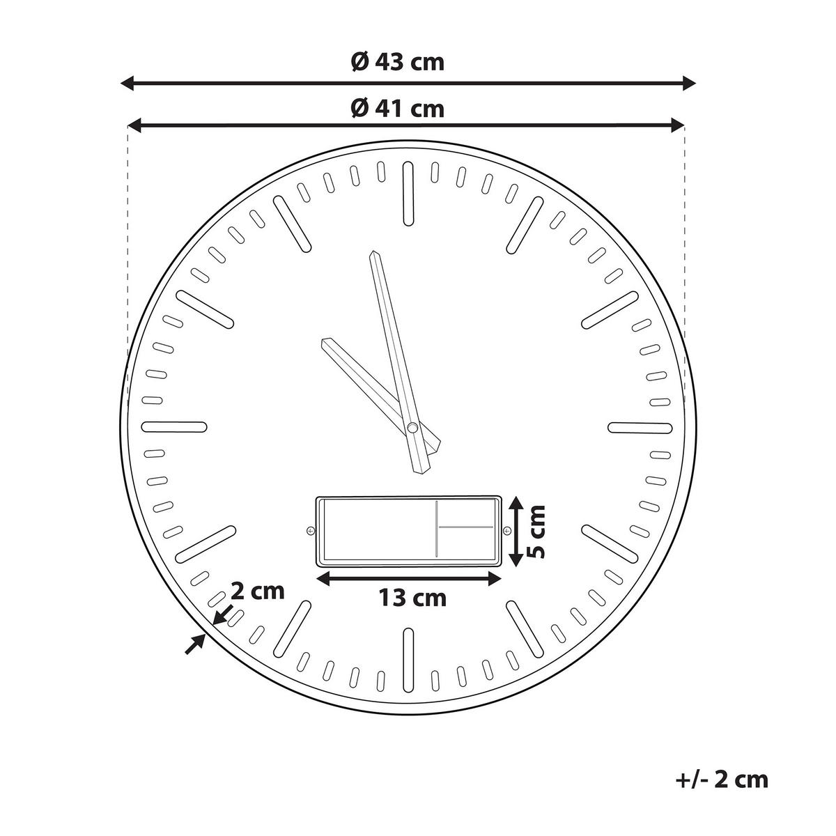 WANDUHR braun Brugg - Braun, Holzwerkstoff (43/43/6cm) - Beliani