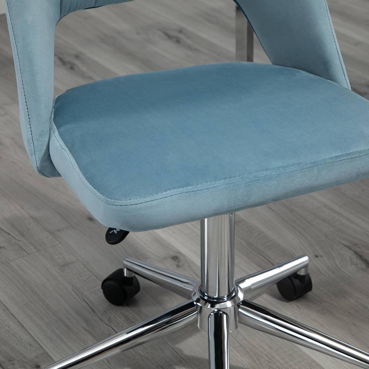 DREHSTUHL 60/49/79-91 cm blau aus Polyester höhenverstellbar - Blau, Kunststoff (60/91/49cm) - OKWISH
