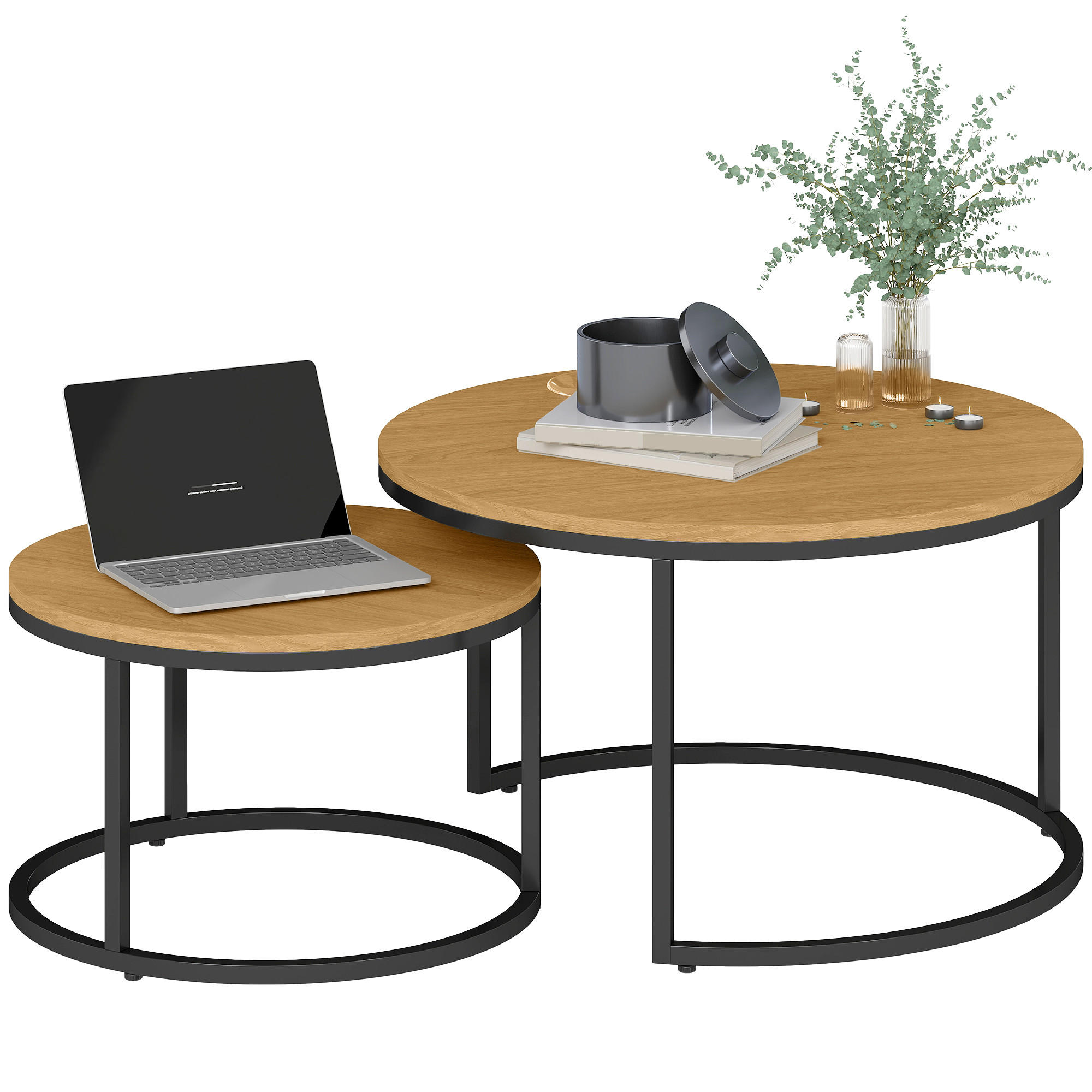 COUCHTISCH DE-15793 industrieller Stil Braun - Braun, Metall (78.5/78.5/46.5cm) - ComfortXL