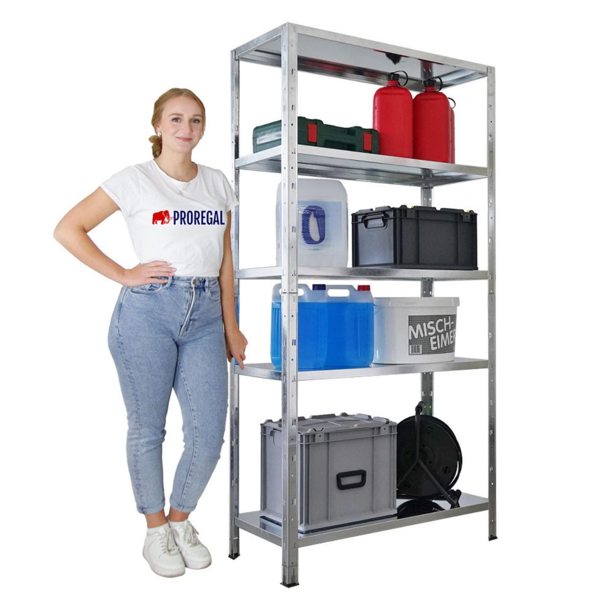 SCHWERLASTREGAL Ares 2er-Set 180x90x40cm Fachlast 125 kg Verzinkt - Silberfarben, Metall (180/180/40cm) - PROREGAL