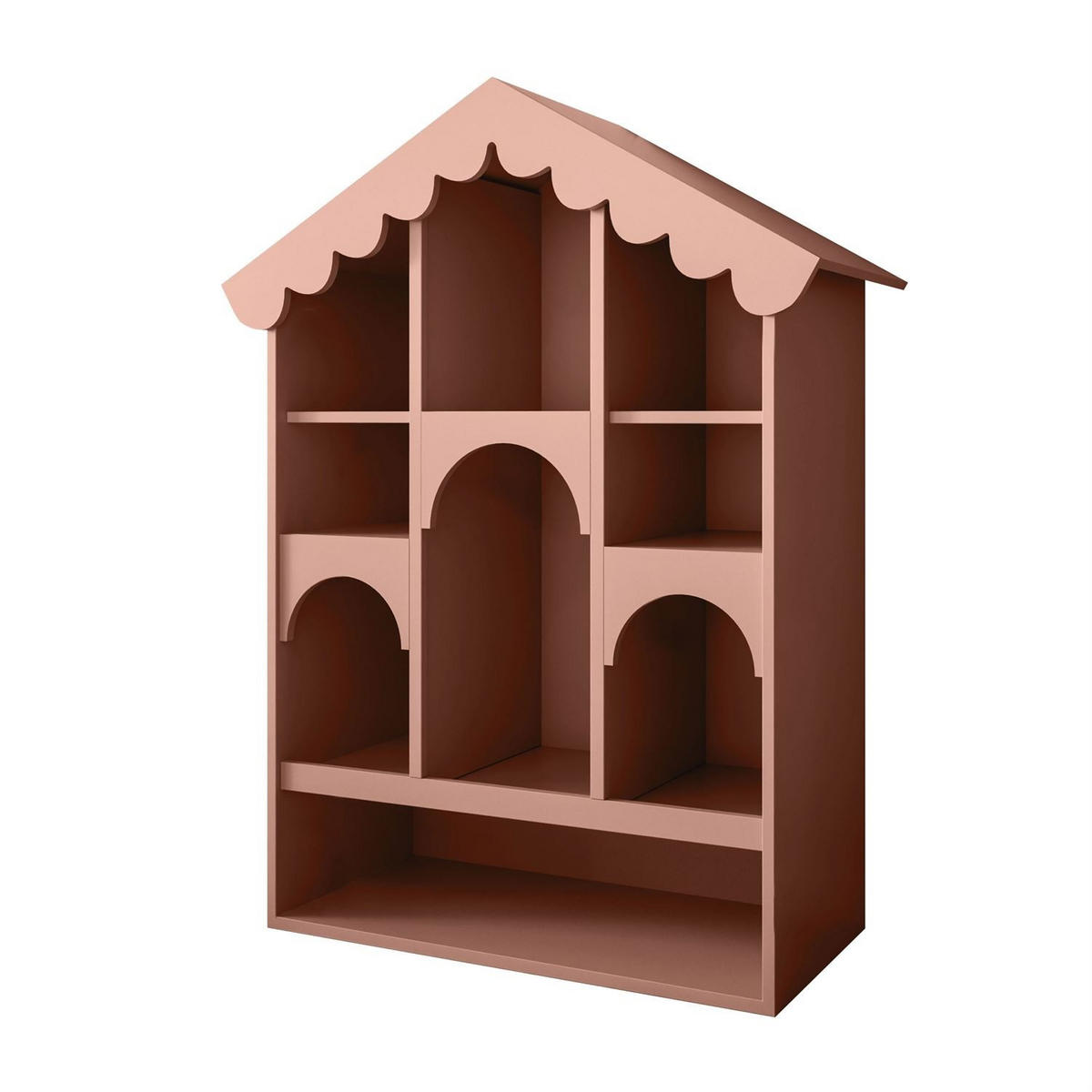 BABYREGAL BABUSHKA – Puppenhaus-Design, Natürlich Rosa - Rosa, Holzwerkstoff (90/119/39cm)
