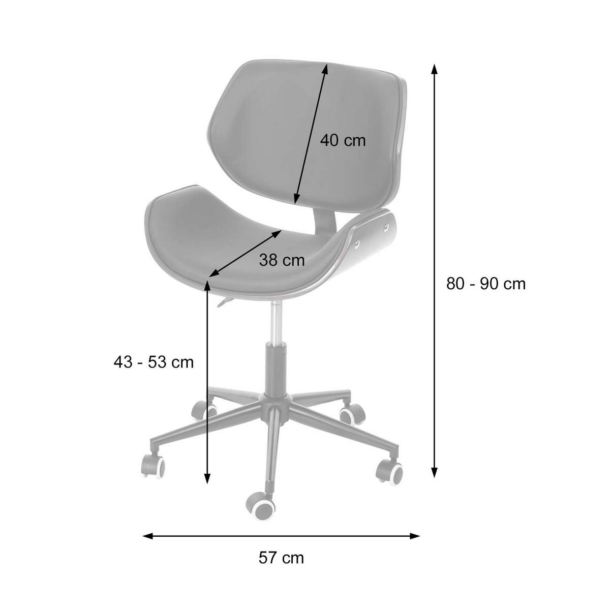 BÜROSTUHL Cremeweiß - Weiß, Textil (57/90/57cm) - MCW
