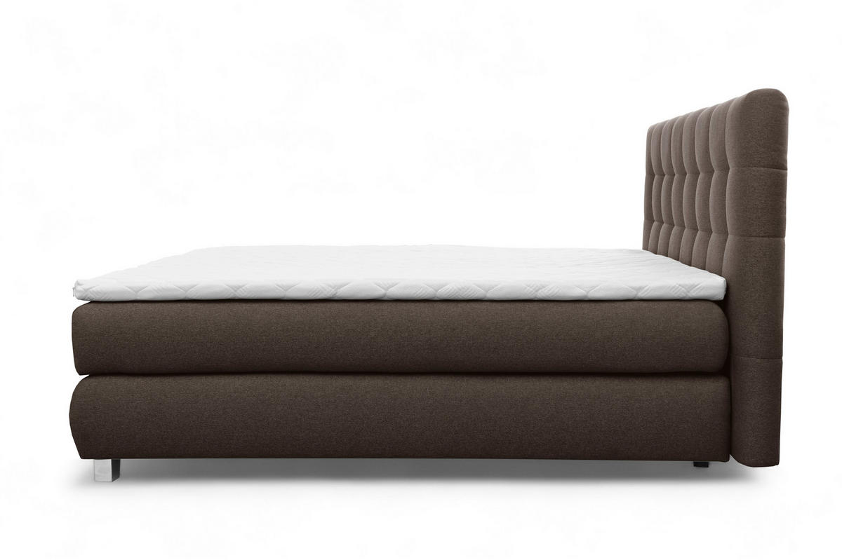 BOXSPRINGBETT Ben mit Pocketmatratze und Bonellmatratze inkl. Topper - Braun, Textil (160/200cm) - AN-Moebel 4u