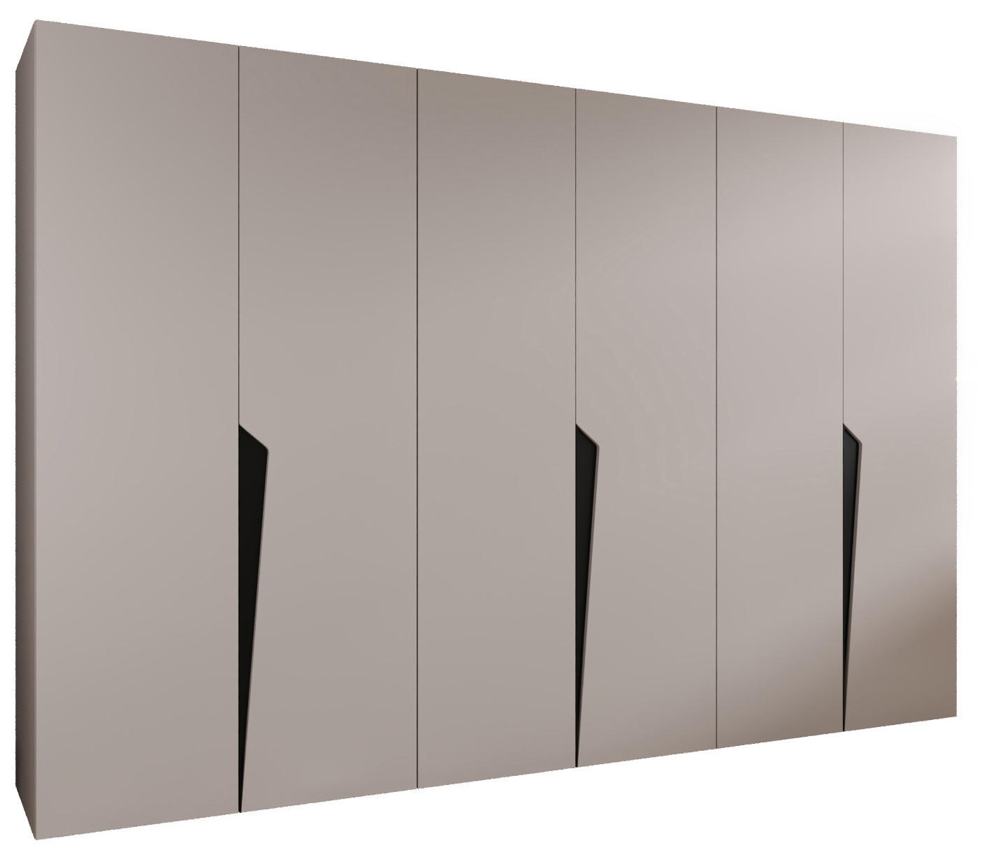 DREHTÜRENSCHRANK 202/300/52 6-türig - Beige/Schwarz, Holz/Metall (300/202/52cm) - Abiks Möbel