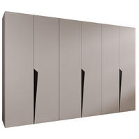 DREHTÜRENSCHRANK 202/300/52 6-türig - Beige/Schwarz, Holz/Metall (300/202/52cm) - Abiks Möbel