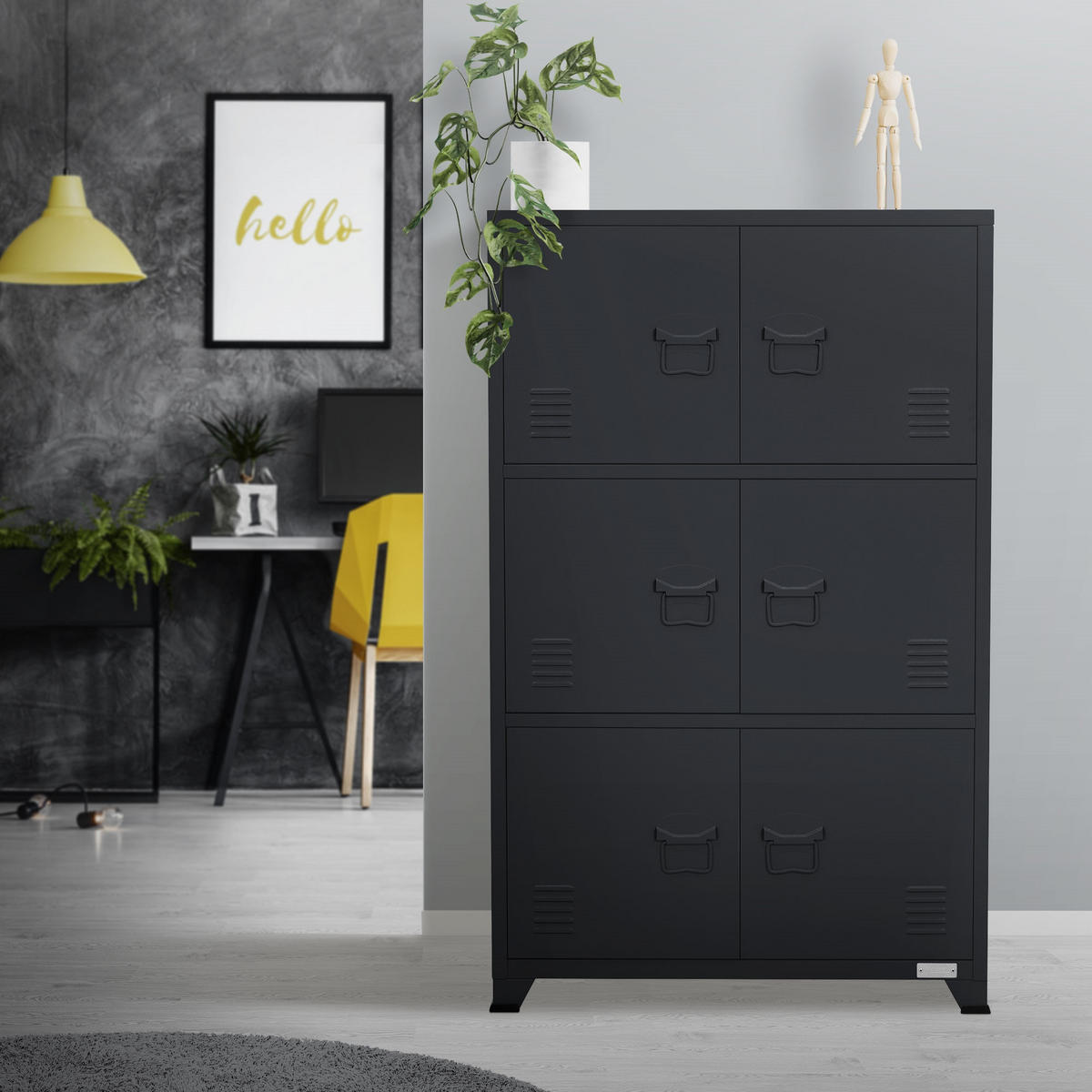 AKTENSCHRANK 75x40x120 cm Anthrazit aus Stahl - Anthrazit, Metall (40/120/75cm) - ML-DESIGN