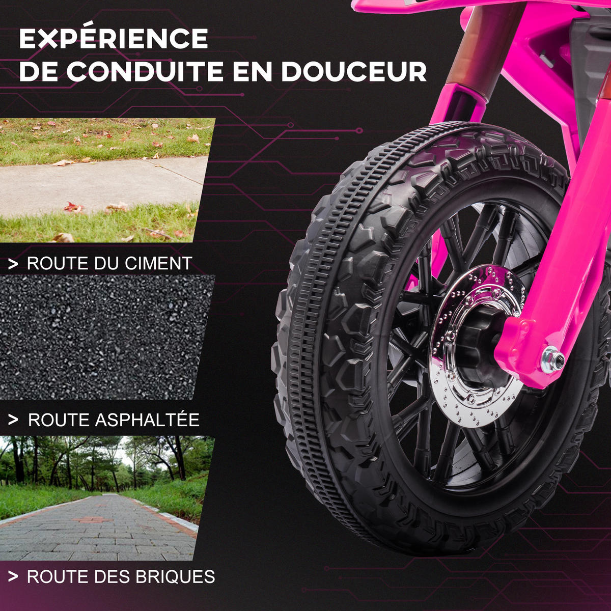 ELEKTRO-MOTORRAD DE-13058 Stützräder Rosa - Pink, Kunststoff (105/57/62cm) - ComfortXL