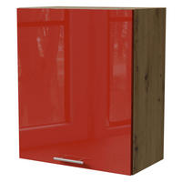 HÄNGESCHRANK Brerra W2/60 Eiche Artisan / RAL 3002 karminrot Hochglanz 60 / 32,5 / 72cm - Rot/Eiche Artisan, Holz/Holzwerkstoff (60/72/32.5cm) - Feldmann-Wohnen