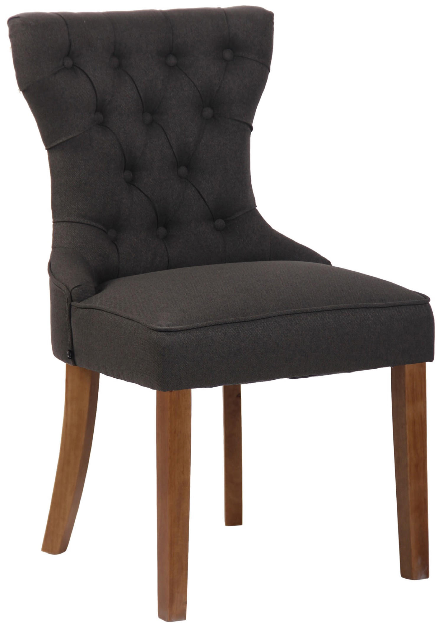 ESSZIMMERSTUHL Franz, Stoff, Gestell antik-hell, dunkelgrau - Dunkelgrau/Braun, Holz/Textil (51/90/59cm) - TPFLiving