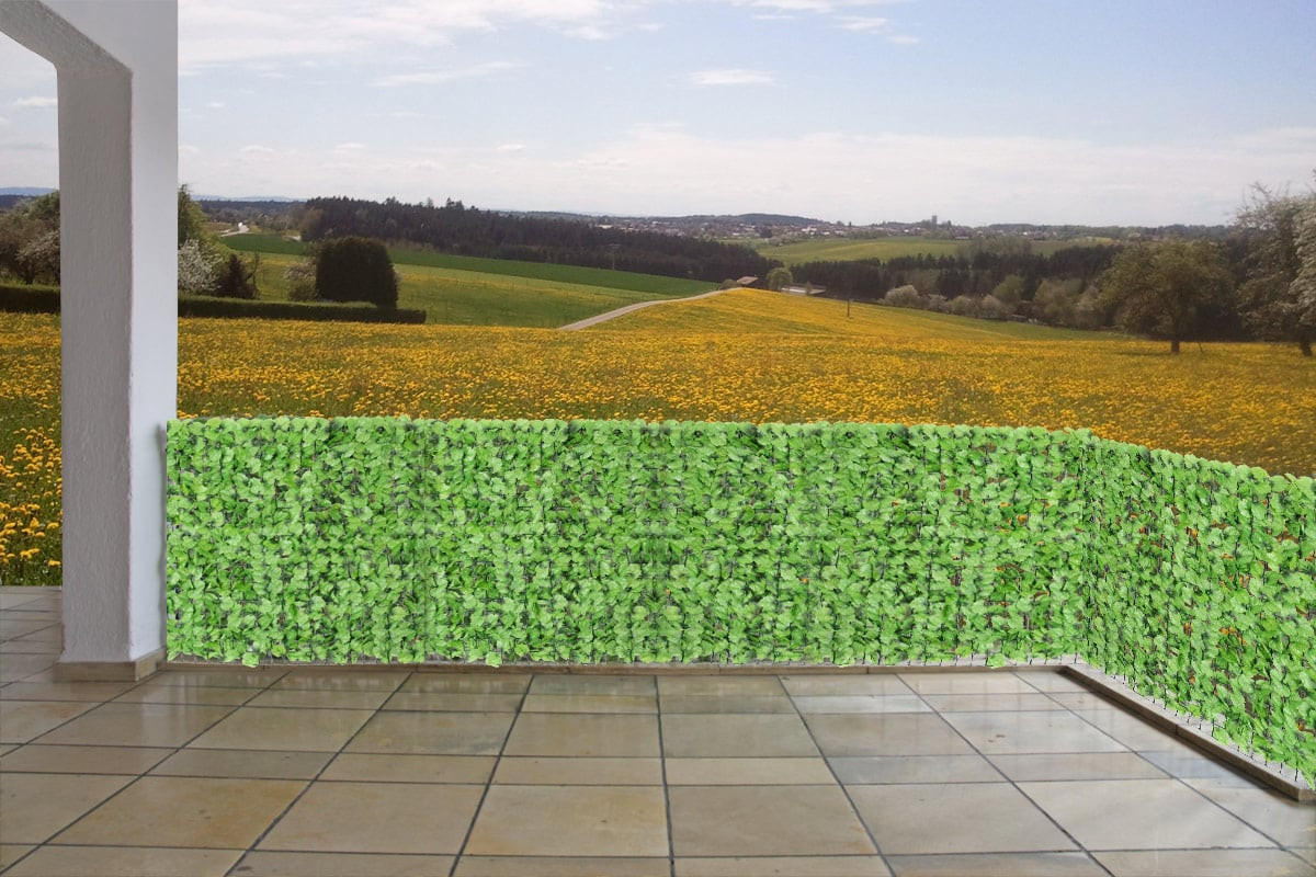 BALKONSICHTSCHUTZ 150x300x1cm Zaun Blatt hell - Grün, Kunststoff (300/150cm) - PROREGAL
