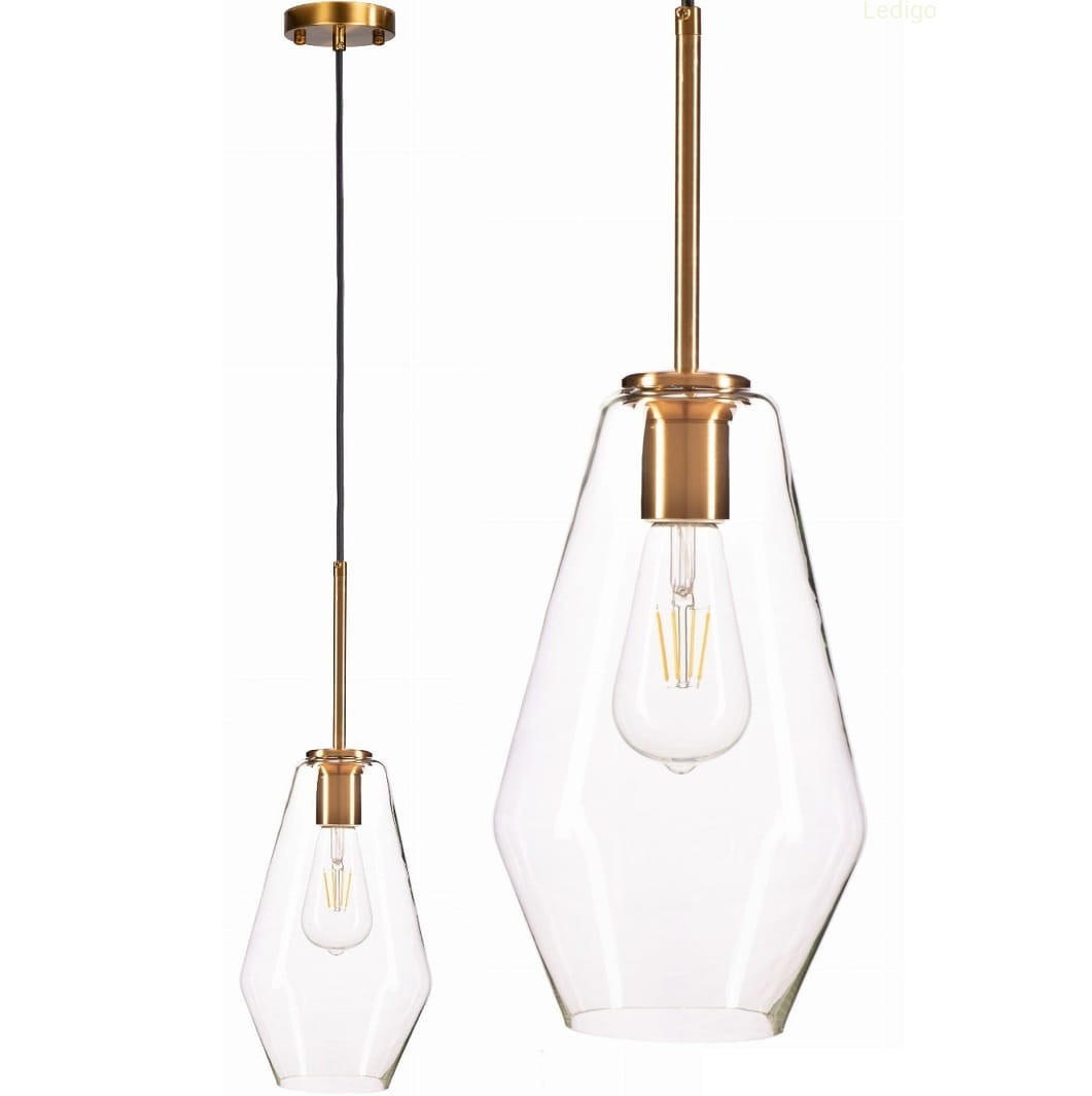 PENDELLEUCHTE Paris - Transparent/Goldfarben, Glas/Metall (17/17/126cm) - kiki design