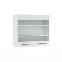 KÜCHENGLASSCHRANK Fame-Line Weiß Hochglanz 80 cm - Weiß Hochglanz/Weiß, Holzwerkstoff (80/72/34.1cm) - Vicco