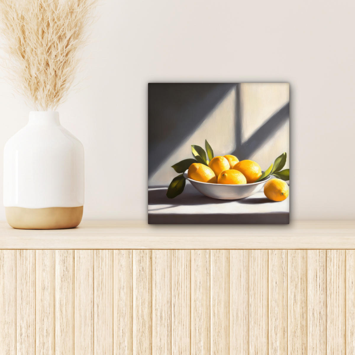 LEINWANDBILD Zitronen - Stilleben - Gelb 20x20 cm - Gelb, Textil (20/20cm) - MuchoWow