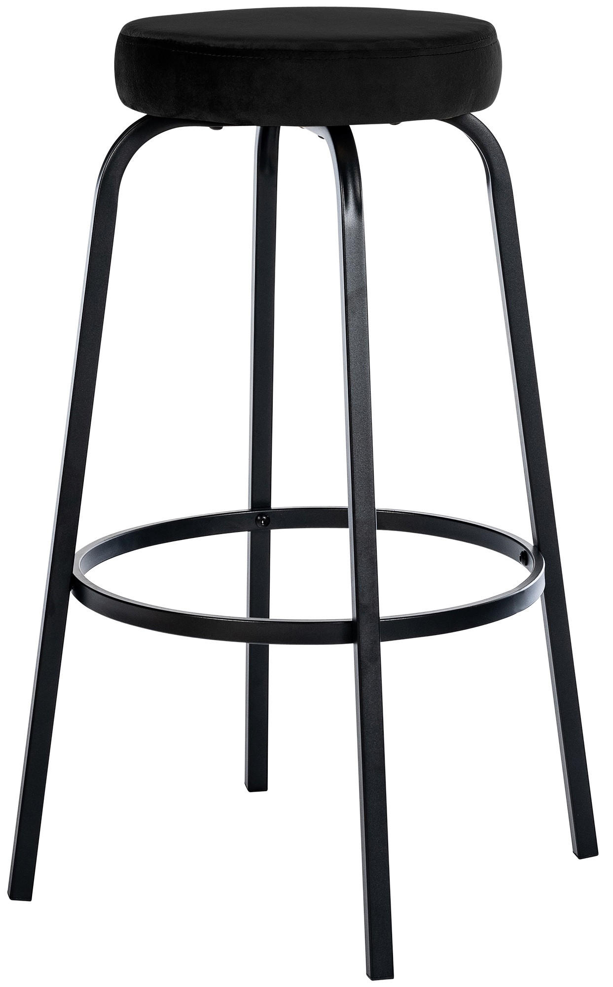 BARHOCKER Samt schwarz - Schwarz, Textil/Metall (41/78/41cm) - CLP