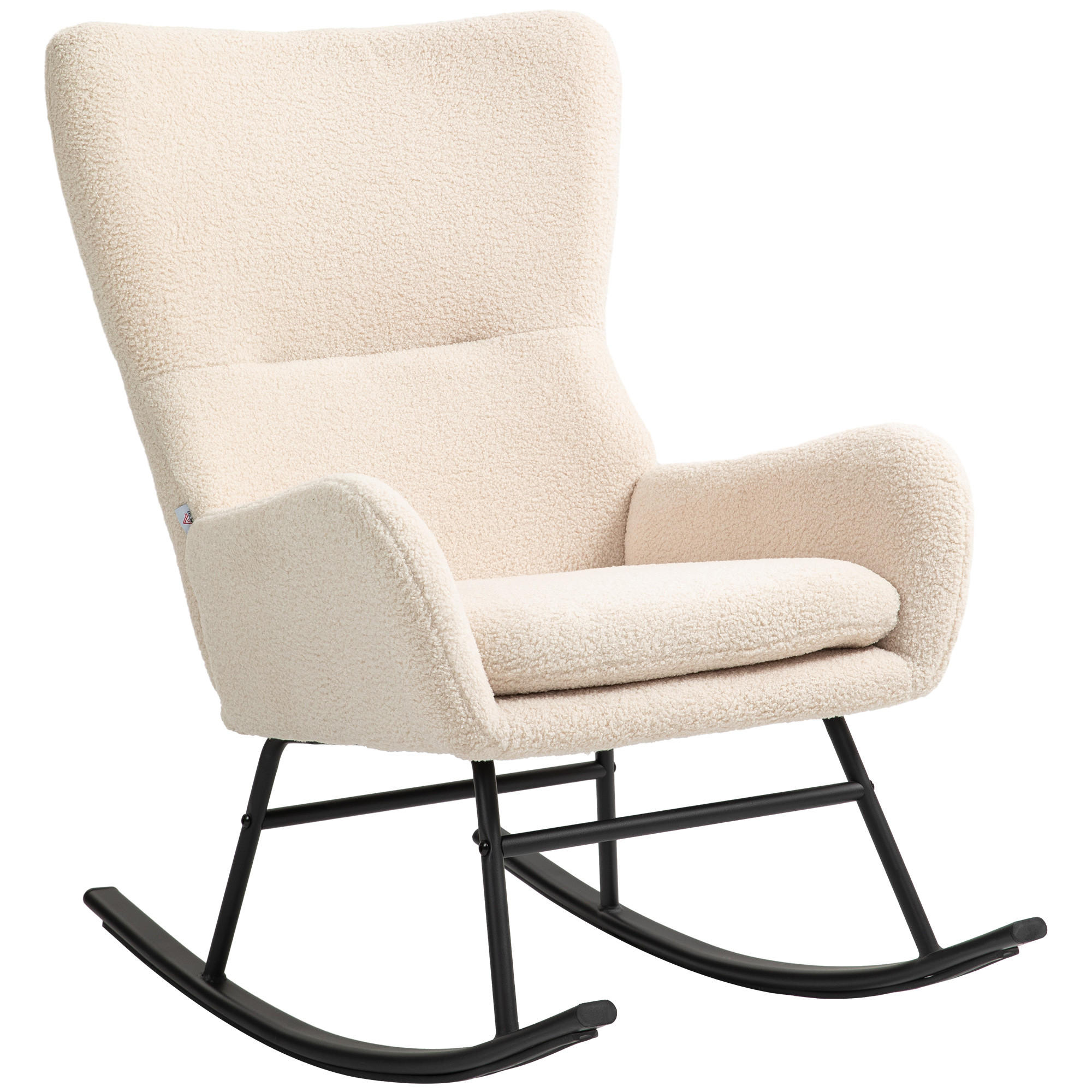 SCHAUKELSTUHL DE-17379 Beige & Schwarz - Beige, Metall (100/93/66cm) - ComfortXL
