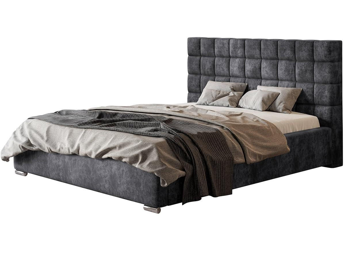 POLSTERBETT Porto mit Kopfteil, 180x200 cm, Doppelbett mit Bettkasten und Lattenrost aus Holz, Velourstoff Rosa - Pink, Holz/Textil (180/200cm) - Alpi-Möbel