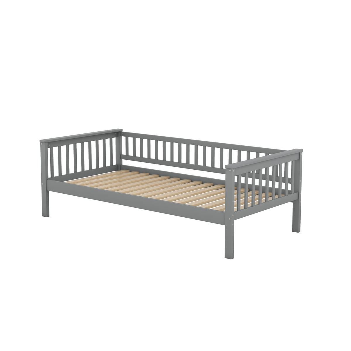 ETAGENBETT, mit 2 Schubladen, umbaubar und platzsparend, 90x200cm, Grau - Grau, Holz (90/200cm) - OKWISH