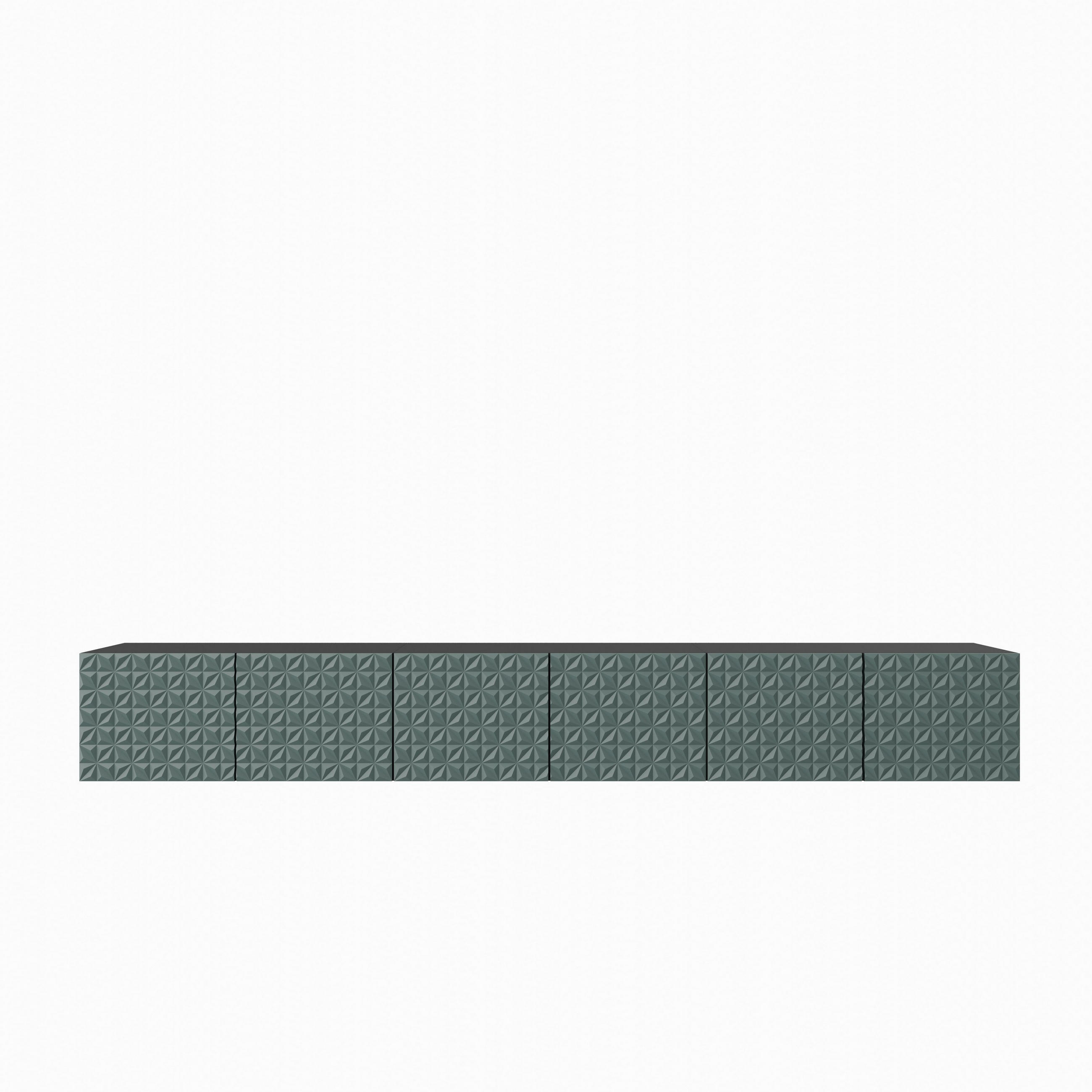 LOWBOARD ROVA 300/41/40 cm, Hängender TV-Schrank Schwarz / Grün - Schwarz/Grün, Holzwerkstoff (300/41/40cm) - MASSENO
