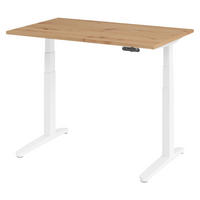 SCHREIBTISCH elektrisch XBHM 80/120/74 cm in Wildeiche/Weiß - Wildeiche/Weiß, Holzwerkstoff (80/120/74cm) - bümö