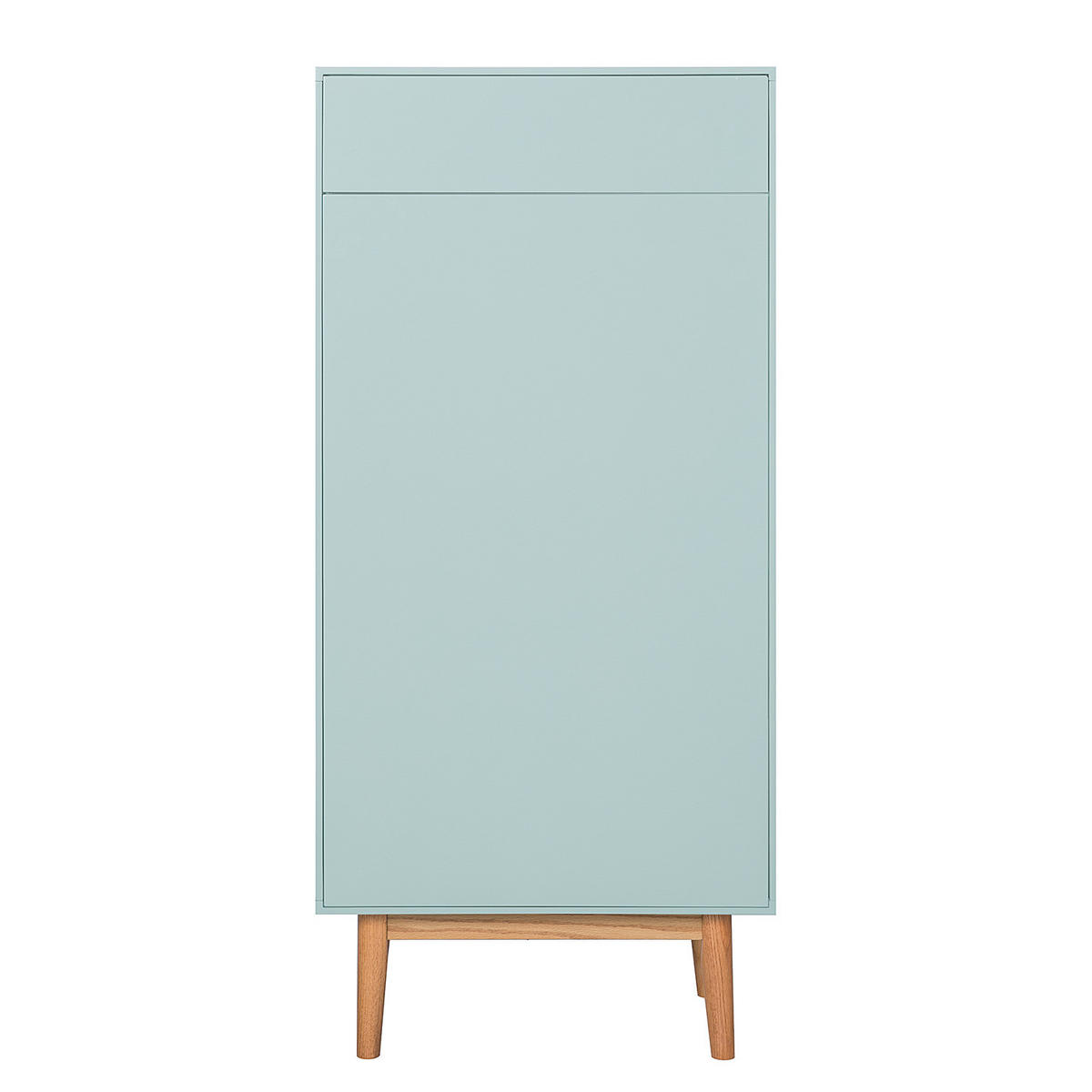 SCHUHKOMMODE mit 1 Schublade und 1 Tür - Eichefarben/Mintgrün, Holzwerkstoff (60/132/38cm) - home24