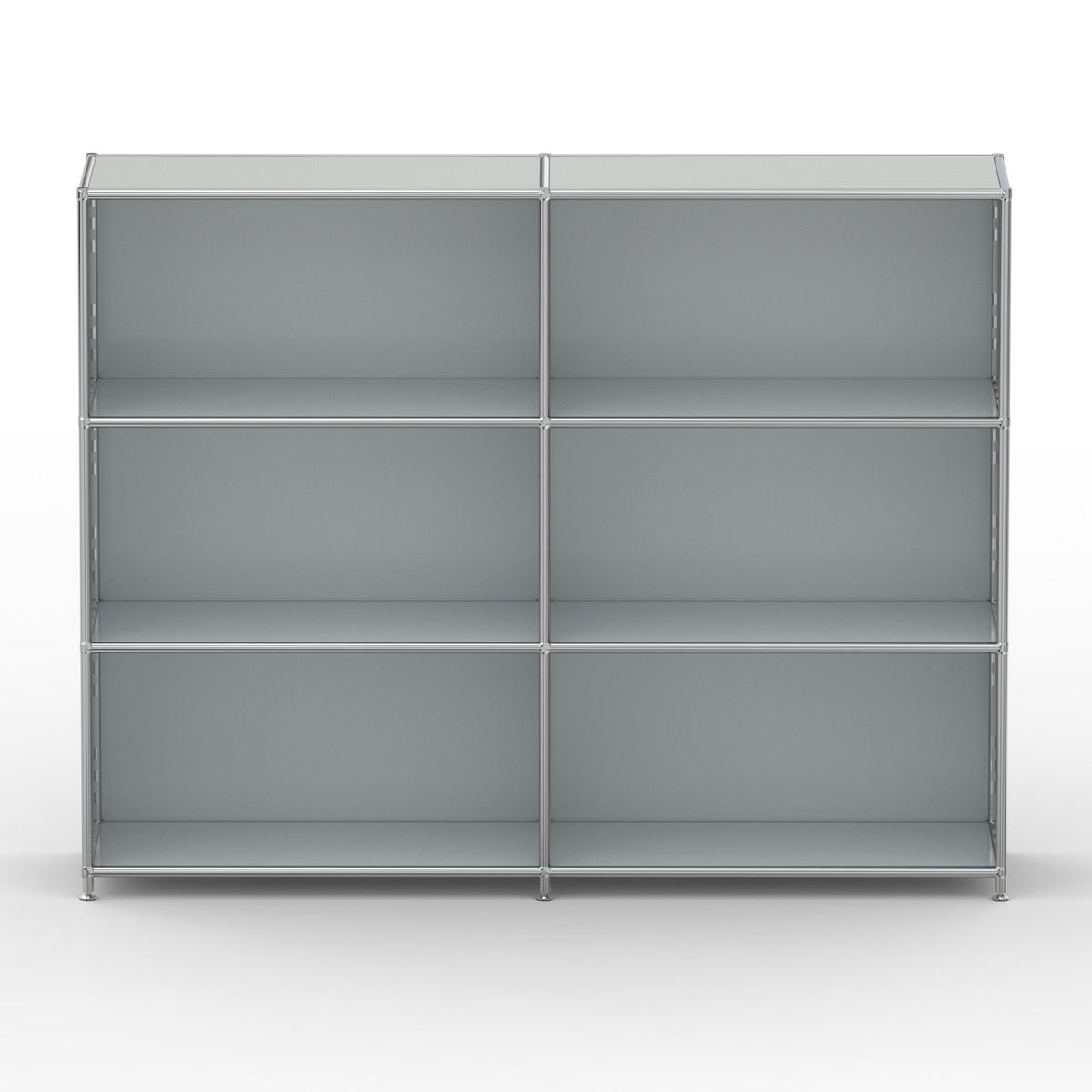 AKTENSCHRANK Büro, 6 offene Fächer, Breite 152 cm, Lichtgrau - Chromfarben/Hellgrau, Metall (40/118/152.2cm) - Versee