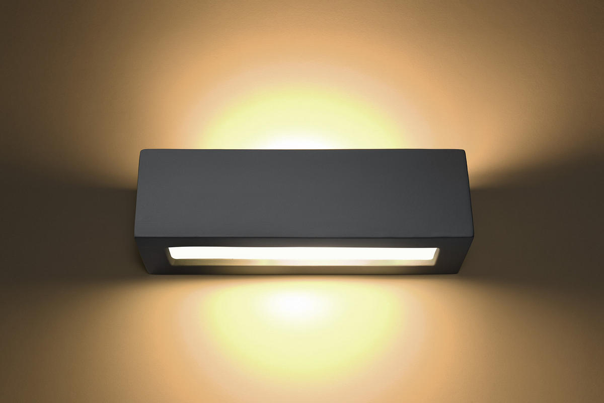 WANDLEUCHTE Keramik Grau Glas - Grau, Glas (32/10/10cm) - Sollux Lighting