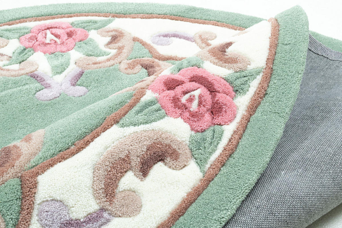 HANDTUFTTEPPICH Ming 190x190 cm - Grün, Textil (190/190cm) - THEKO
