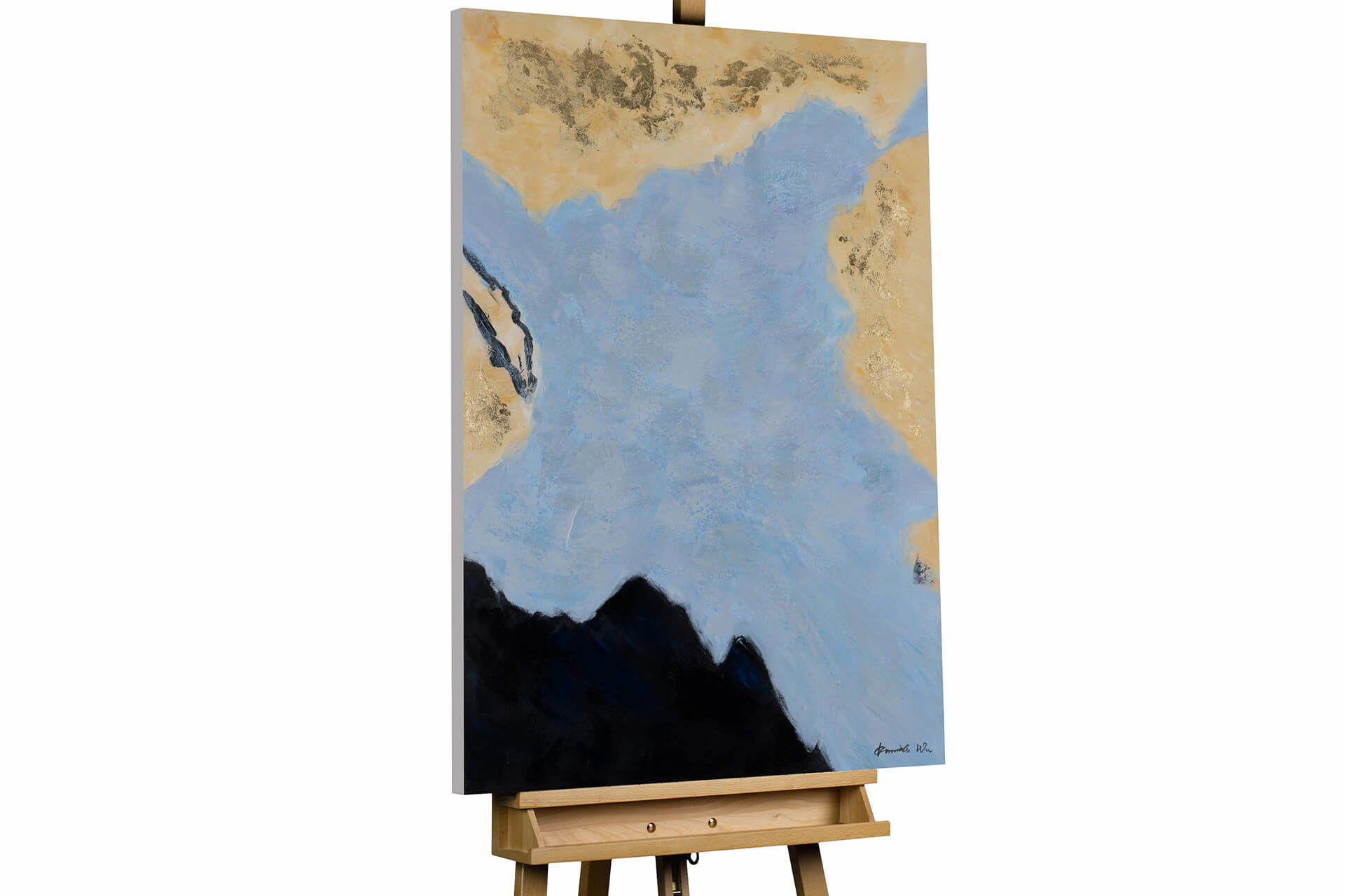 ACRYLBILD HANDGEMALT 75/100 cm - Blau, Holz/Textil (1.8/100cm) - KUNSTLOFT