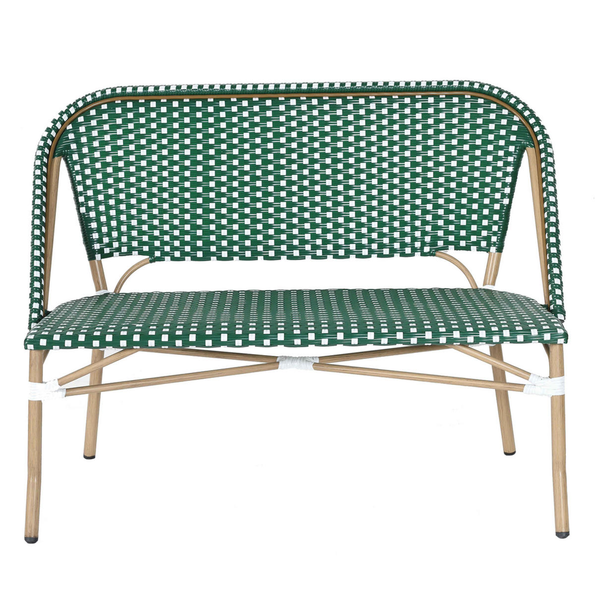 GARTENBANK, Grün - Grün, Metall (112/83/56cm) - Oviala