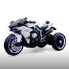 ELEKTROMOTORRAD Ninja weiß drei Kunststoffräder, LED-Beleuchtung, Mp3 - Weiß, Kunststoff (105/33/53cm) - Moni