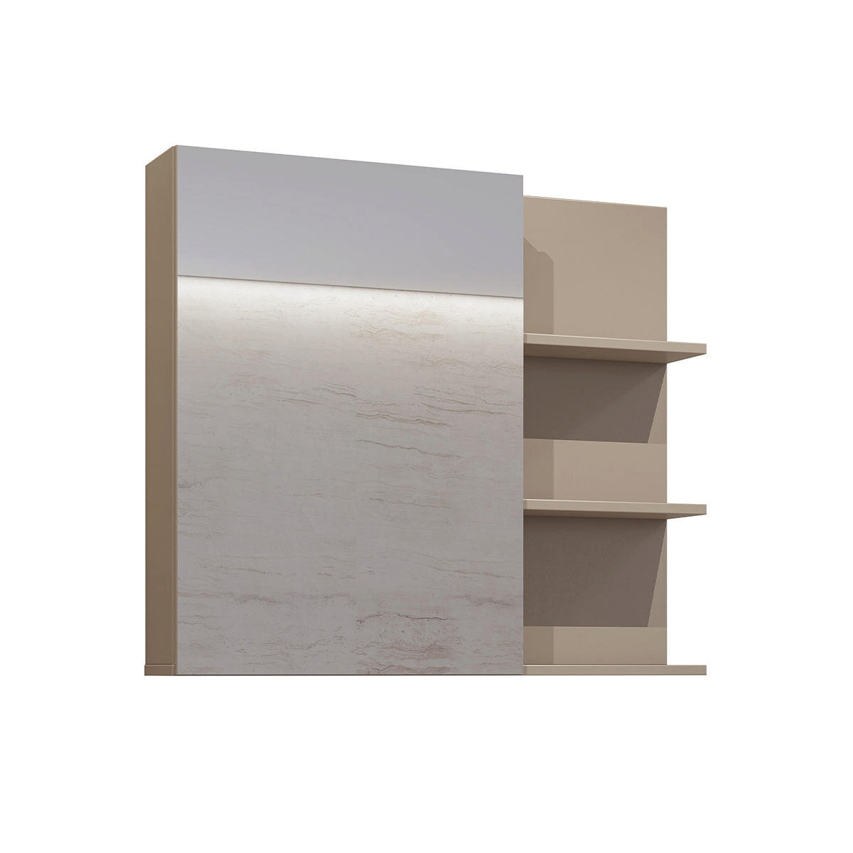 SCHRANK 1 Tür Sophéa Taupe - Taupe, Holzwerkstoff (78/71/18cm) - Petits-meubles