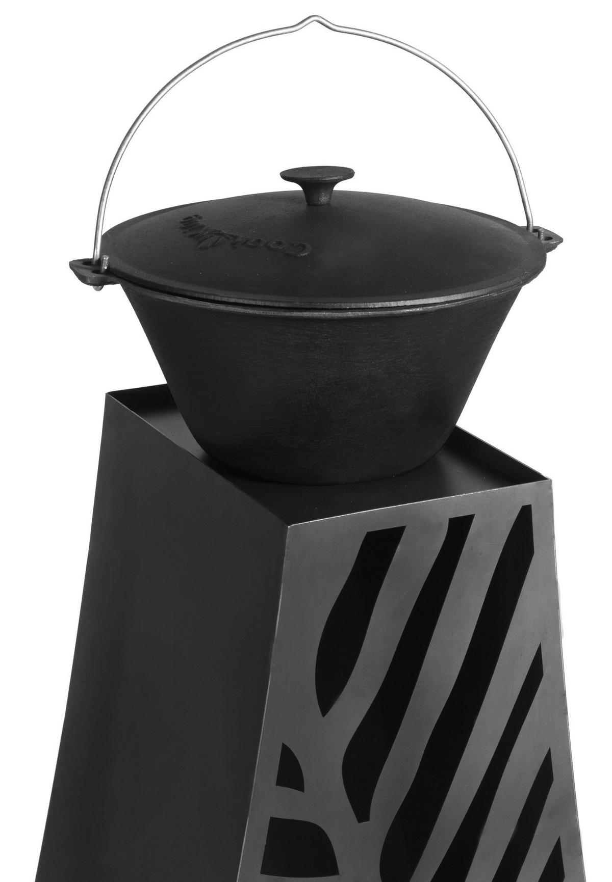 GARTENOFEN Utah Stahl schwarz 108 cm - Schwarz, Metall (50/108/33cm) - Mr. Deko