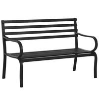 GARTENBANK, 127 x 58 x 82 cm, Metall, Schwarz - Schwarz, Metall (127/82/58cm) - Outsunny