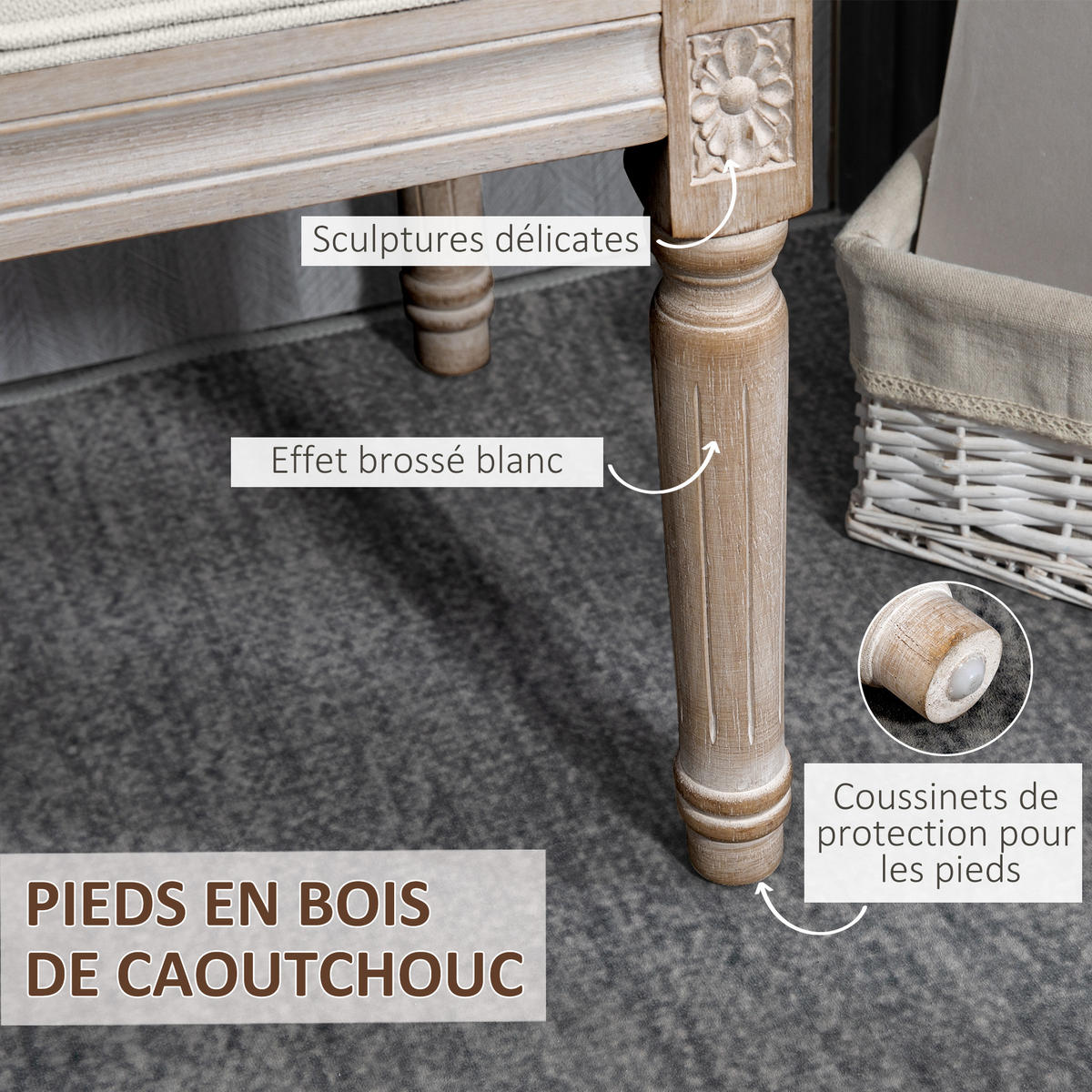 SITZBANK Creme 110/44/49 cm - Creme, Holz (44/49/110cm) - PANGIVO