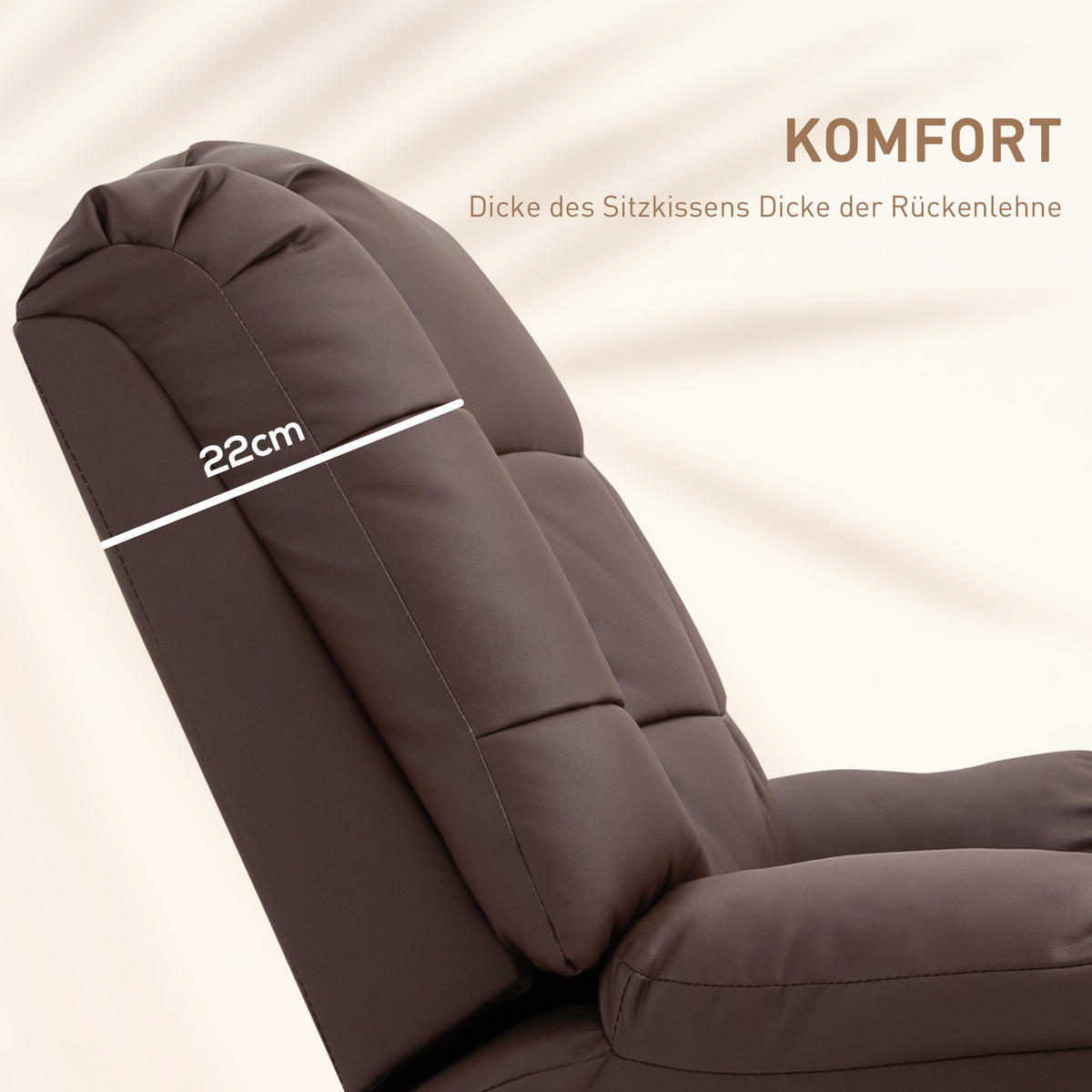 MASSAGESESSEL, Kunstleder, Holz, Braun - Braun, Kunststoff/Metall (99/99/94cm) - HOMCOM