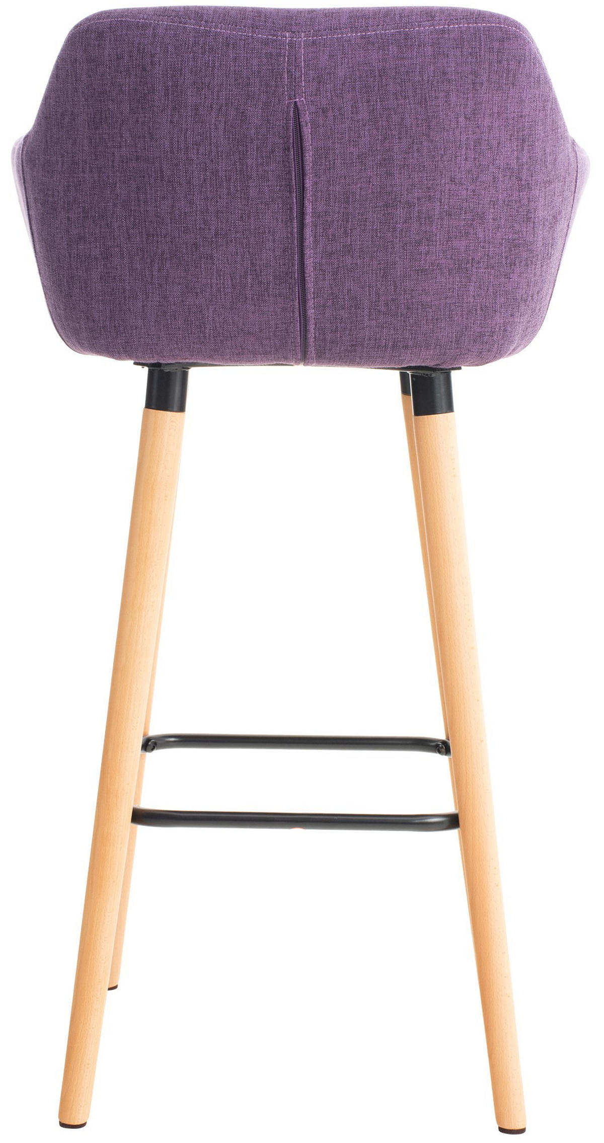 BARHOCKER Stoff lila - Eukalyptusholzfarben/Lila, Holz/Textil (55/99/46cm) - CLP