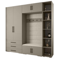 GARDEROBEN-SET 236,7/240/47 - Kaschmir/Schwarz, Holz/Kunststoff (240/236.7/47cm) - Abiks Möbel