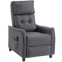 MASSAGERELAXSESSEL Leinen Grau - Grau, Kunststoff/Textil (69/104/93cm) - HOMCOM
