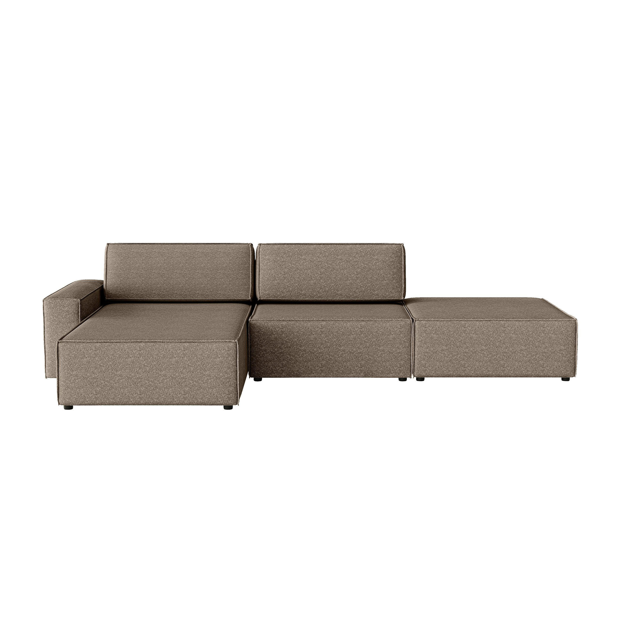 ECKSOFA Lummo Re mit Schlaffunktion, Braun - Braun, Textil (323/185cm) - Fedve