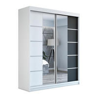 SCHWEBETÜRENSCHRANK 180 CM KRINO Farbe: Weiß / weiß / schwarz - Schwarz/Weiß, Holzwerkstoff (180/215/59.5cm) - A&J MöbelLand